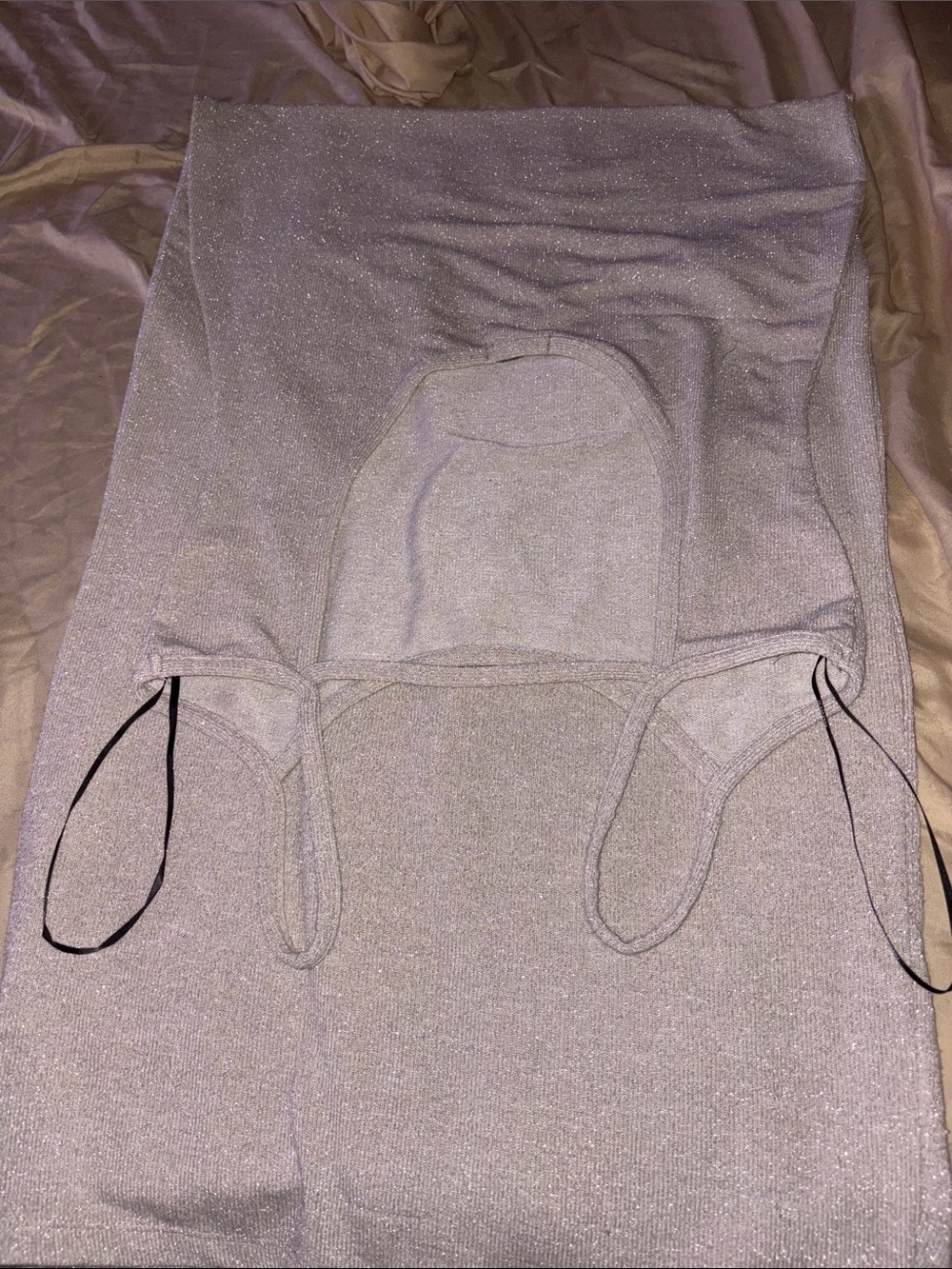 Glitter Silver Kids One-Piece Bodysuit with Hood